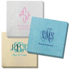 Pick Your Three Letter Monogram Style with Text Bamboo Luxe Napkins
