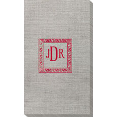 Greek Key Border with Monogram Bamboo Luxe Guest Towels