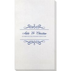 Royal Flourish Framed Names with Text Bamboo Luxe Guest Towels
