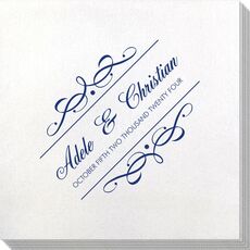 Royal Flourish Framed Names and Text Bamboo Luxe Napkins