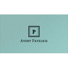 Bordered Initial Double Sided Shimmer Contact Cards