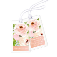 Pink and Grey Bouquet Luggage Tags