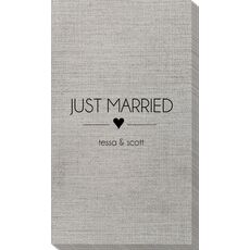 Just Married with Heart Bamboo Luxe Guest Towels