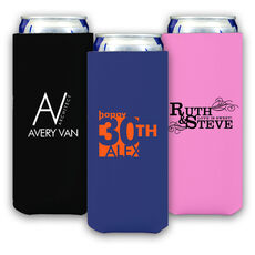 Custom Collapsible Slim Koozies with Your 1-Color Artwork