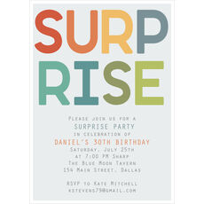 Blue Colorful Surprise Invitations