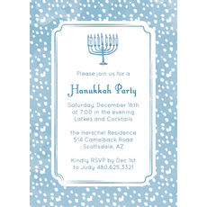 Dotted Border Hanukkah Invitations
