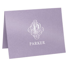 Ornate Initial Folded Shimmer Note Cards