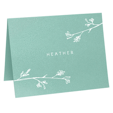 Sketched Branches Folded Shimmer Note Cards