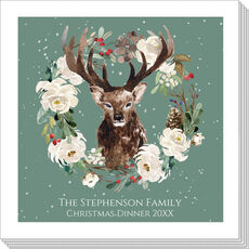 Holiday Floral Deer Napkins