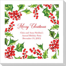 Holly and Berries Christmas Napkins