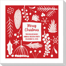 Red Holiday Foliage Napkins