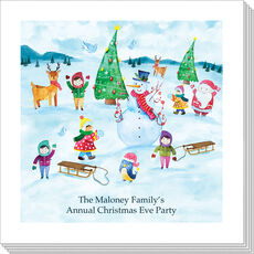 Christmas Sledding Fun Napkins