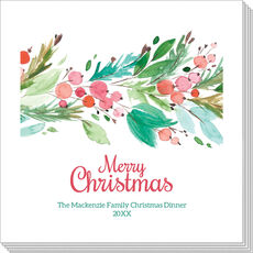 Winter Watercolor Floral Napkins