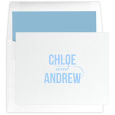 Modern Couple Folded Note Cards - Letterpress
