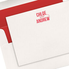 Modern Couple Flat Note Cards - Letterpress