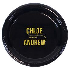 Personalized Modern Couple Plastic Plates