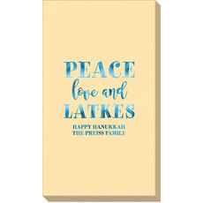 Peace Love And Latkes Linen Like Guest Towels