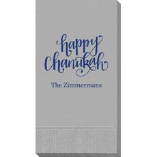 Hand Lettered Happy Chanukah Guest Towels