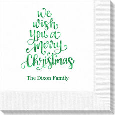 Hand Lettered We Wish You A Merry Christmas Napkins