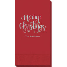 Hand Lettered Merry Christmas Guest Towels