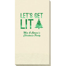Let's Get Lit Christmas Tree Guest Towels