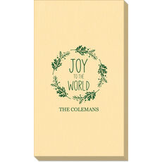 Joy To The World Wreath Linen Like Guest Towels