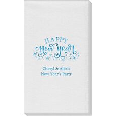 Sparkle Happy New Year Linen Like Guest Towels