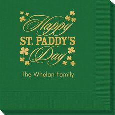 Happy St. Paddy's Day Clover Napkins