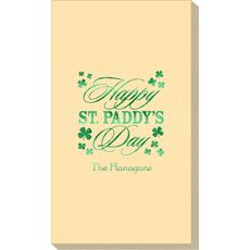 Happy St. Paddy's Day Clover Linen Like Guest Towels