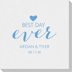 Best Day Ever with Heart Linen Like Napkins