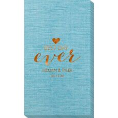 Best Day Ever with Heart Bamboo Luxe Guest Towels