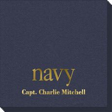 Big Word Navy Linen Like Napkins