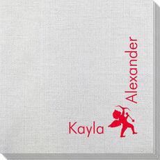 Corner Text with Cupid Design Bamboo Luxe Napkins