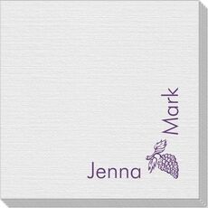 Corner Text with Grapes Linen Like Napkins