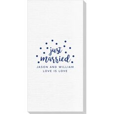 Confetti Dots Just Married Deville Guest Towels
