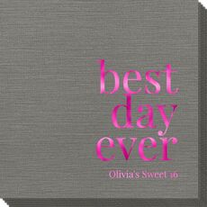 Best Day Ever Big Word Bamboo Luxe Napkins