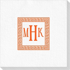 Greek Key Border with Monogram Deville Napkins