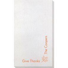Corner Text with Autumn Leaf Design Bamboo Luxe Guest Towels