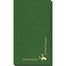 Corner Text with Christmas Reindeer Design Linen Like Guest Towels