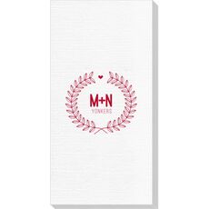 Laurel Wreath with Heart and Initials Deville Guest Towels