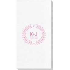 Laurel Wreath with Heart and Initials Deville Guest Towels