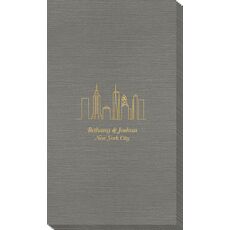 New York City Skyline Bamboo Luxe Guest Towels