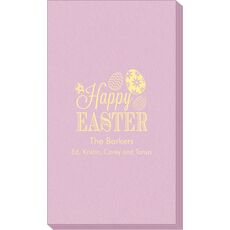 Happy Easter Eggs Linen Like Guest Towels