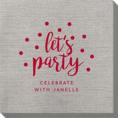 Confetti Dots Let's Party Bamboo Luxe Napkins