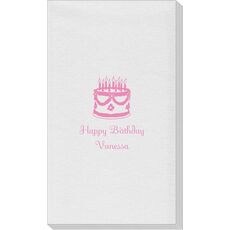 Sweet Floral Birthday Cake Linen Like Guest Towels