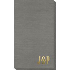 Simple 3 Initials Monogram Bamboo Luxe Guest Towels