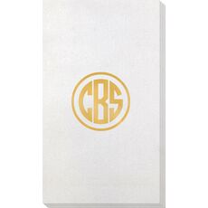 Framed Rounded Monogram Bamboo Luxe Guest Towels