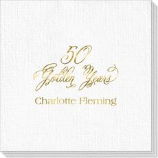 Elegant 50 Golden Years Deville Napkins