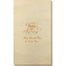 Elegant Happy Anniversary Bamboo Luxe Guest Towels