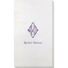 Shaped Diamond Monogram with Text Bamboo Luxe Guest Towels